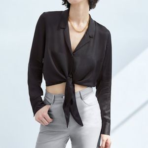 Wilfred Tie Front Blouse Black